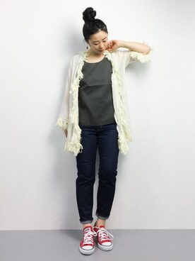 「AIC.（エーアイシー）のアイテム」を使った、クボヤさん（レディース・157cm）の春コーディネート