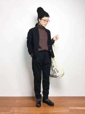 「TODAY'S SPECIAL（トゥデイズスペシャル）のアイテム（バッグ）」を使った、クボヤさん（レディース・157cm）の秋コーディネート