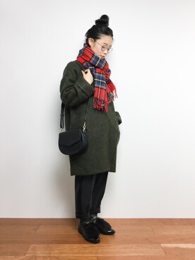 「Another Edition（アナザーエディション）のアイテム（その他アウター）」を使った、クボヤさん（レディース・157cm）の秋コーディネート
