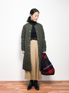 「SALON adam et rope'（サロン アダム エ ロペ）のアイテム（その他アウター）」を使った、クボヤさん（レディース・157cm）の秋コーディネート