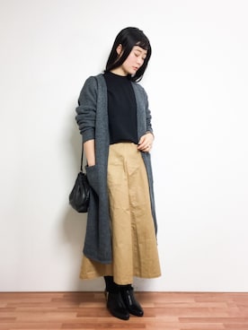 「chambre de charme（シャンブルドゥシャーム）のアイテム（その他アウター）」を使った、クボヤさん（レディース・157cm）の冬コーディネート