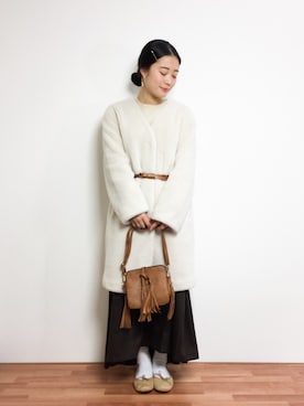 「Another Edition（アナザーエディション）のアイテム（その他アウター）」を使った、クボヤさん（レディース・157cm）の冬コーディネート