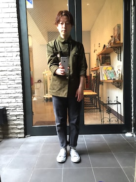 「WISM（ウィズム）のアイテム（ジャケット/アウター）」を使った、KOHNOさん（メンズ・162cm）の春コーディネート