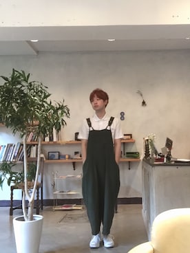 「ジャックパーセル」｜「アイテム（サロペット/オーバーオール）」を使った、KOHNOさん（メンズ・162cm）の夏コーディネート