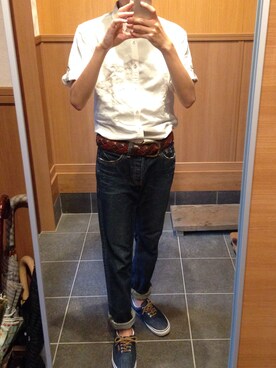 「タケオキクチ(TAKEO KIKUCHI)」｜「アイテム（その他シューズ）」を使った、さくま ゆうほさん（メンズ・166cm）の秋コーディネート
