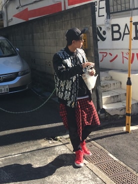 「JOYRICH」｜「アイテム（スタジャン）」を使った、M-KINGさん（メンズ・176cm）の冬コーディネート
