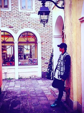 「JOYRICH」｜「アイテム（スウェット）」を使った、M-KINGさん（メンズ・176cm）の春コーディネート