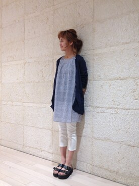 「ブルー x ホワイト」｜セイコバさん（レディース・157cm）の春コーディネート