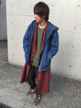 「PENDLETON（ペンドルトン）のアイテム（その他アウター）」を使った、さふさん（メンズ・174cm・20代）の春コーディネート