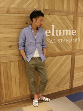 「JOURNAL STANDARD relume（ジャーナルスタンダード　レリューム）のアイテム（その他シューズ）」を使った、hirokiさん（メンズ・175cm）の春コーディネート