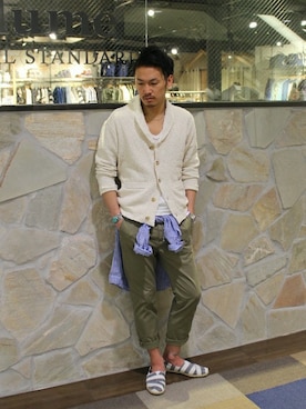 「JOURNAL STANDARD relume（ジャーナルスタンダード　レリューム）のアイテム（その他シューズ）」を使った、hirokiさん（メンズ・175cm）の春コーディネート
