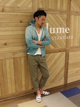 「JOURNAL STANDARD relume（ジャーナルスタンダード　レリューム）のアイテム（その他シューズ）」を使った、hirokiさん（メンズ・175cm）の春コーディネート