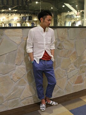 「JOURNAL STANDARD relume（ジャーナルスタンダード　レリューム）のアイテム（その他シューズ）」を使った、hirokiさん（メンズ・175cm）の春コーディネート