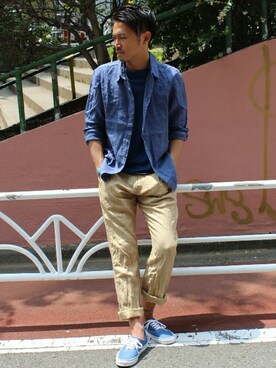 「JOURNAL STANDARD relume（ジャーナルスタンダード　レリューム）のアイテム（ミリタリージャケット）」を使った、hirokiさん（メンズ・178cm）の夏コーディネート