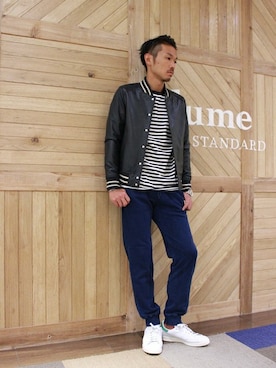 「JOURNAL STANDARD relume（ジャーナルスタンダード　レリューム）のアイテム（スタジャン）」を使った、hirokiさん（メンズ・175cm）の秋コーディネート