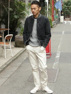 「JOURNAL STANDARD relume（ジャーナルスタンダード　レリューム）のアイテム（ミリタリージャケット）」を使った、hirokiさん（メンズ・175cm）の冬コーディネート