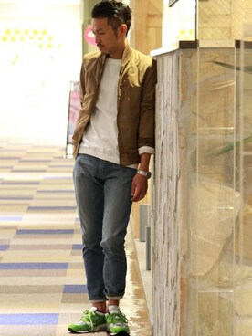 「JOURNAL STANDARD relume（ジャーナルスタンダード　レリューム）のアイテム（ミリタリージャケット）」を使った、hirokiさん（メンズ・178cm）の春コーディネート