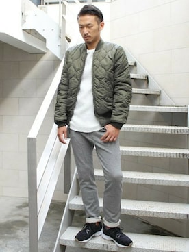 「Alpha Industries（アルファインダストリーズ）のアイテム（ブルゾン）」を使った、hirokiさん（メンズ・175cm）の秋コーディネート