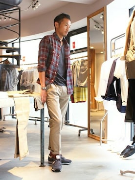 「Saucony（サッカニー）のアイテム」を使った、hirokiさん（メンズ・175cm）の秋コーディネート