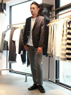 「JOURNAL STANDARD relume（ジャーナルスタンダード　レリューム）のアイテム（テーラードジャケット）」を使った、hirokiさん（メンズ・175cm）の秋コーディネート