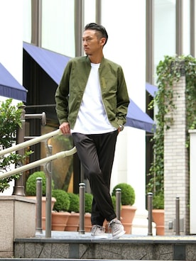 「JOURNAL STANDARD relume（ジャーナルスタンダード　レリューム）のアイテム（MA-1）」を使った、hirokiさん（メンズ・175cm）の夏コーディネート