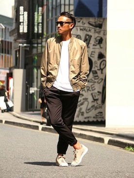 「JOURNAL STANDARD relume（ジャーナルスタンダード　レリューム）のアイテム（MA-1）」を使った、hirokiさん（メンズ・175cm）の夏コーディネート