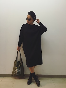 「黒ニット」｜0703maiさん（レディース・158cm）の秋コーディネート