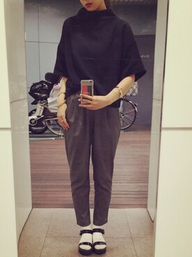 「厚底」｜momocoさん（レディース・163cm）の夏コーディネート