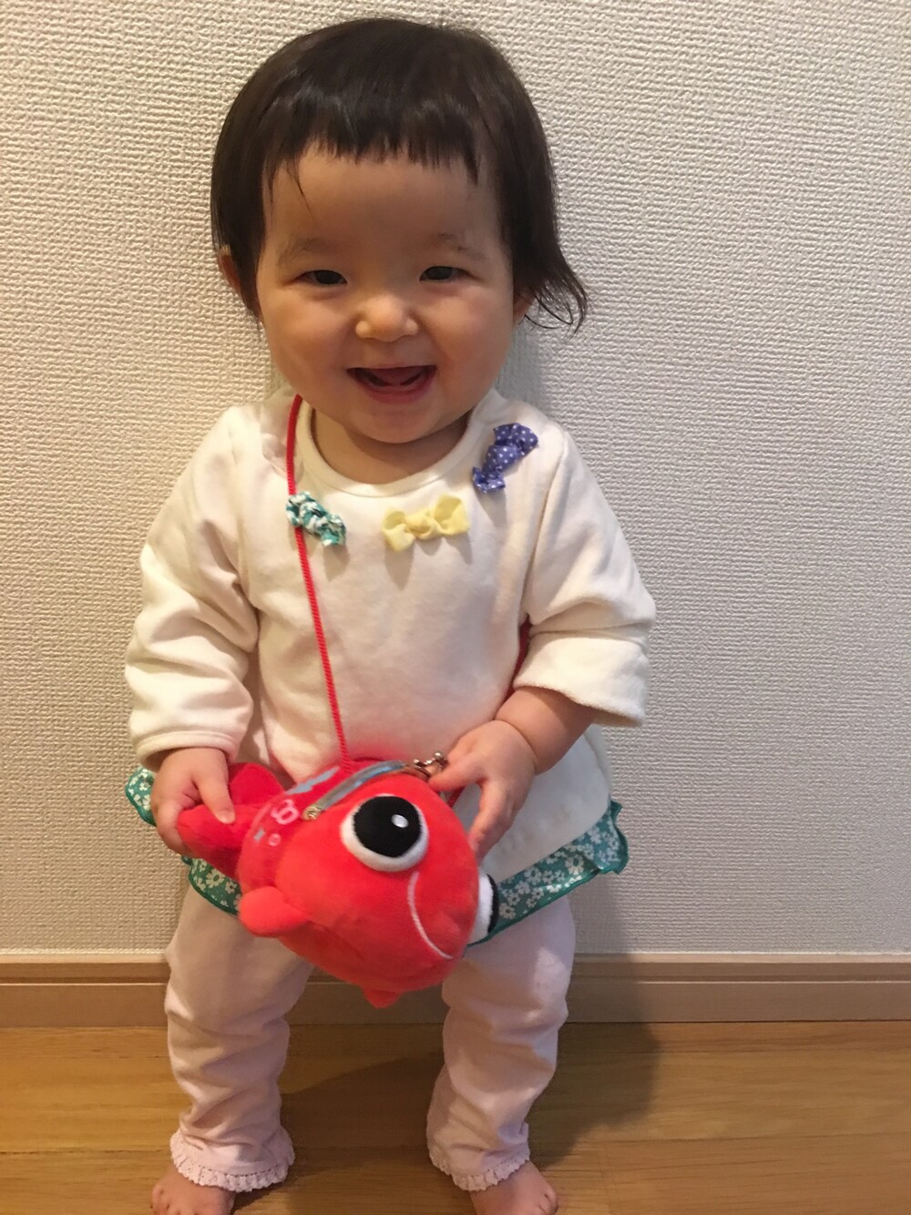 「一歳、金魚」｜「フルお下がりのアイテム（ママ＆ベビー、その他）」を使った、nana⭐︎🌙さん（キッズ・70cm）の秋コーディネートの1枚目の写真