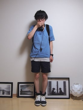 「COSMIC WONDER Light Source（コズミックワンダーライトソース）のアイテム（トップス）」を使った、KIRITANBOさん（メンズ・175cm）の夏コーディネート
