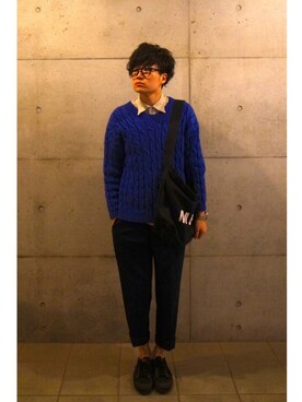 「SCYE BASICS（サイベーシックス）のアイテム（その他パンツ）」を使った、KIRITANBOさん（メンズ・175cm）の秋コーディネート