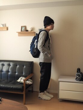 「JOHN SMEDLEY（ジョンスメドレー）のアイテム（帽子）」を使った、KIRITANBOさん（メンズ・175cm）の冬コーディネート