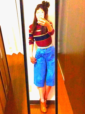 「デニムガウチョ」｜168channelさん（レディース・168cm）の秋コーディネート