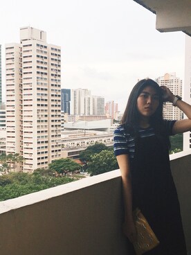 「stripes」｜「アイテム（オールインワン・サロペット）」を使った、Ami ✨さん（レディース・162cm）の春コーディネート