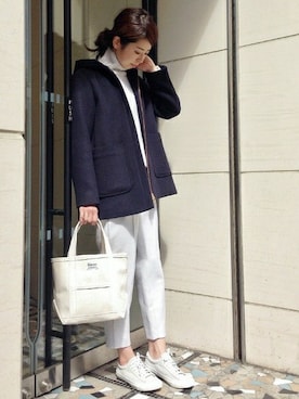 「IENA（イエナ）のソフトビエラボンディング フォルムパンツ◆（その他パンツ）」を使った、Danさん（レディース・162cm）の冬コーディネート