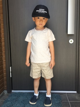 「NEIGHBORHOOD ONE THIRD（ネイバーフッドワンサード）のアイテム」を使った、AOさん（キッズ・100cm）の夏コーディネート