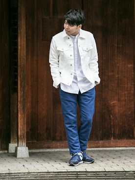 「ブルー x ホワイト」｜kidaさん（メンズ・170cm）の春コーディネート