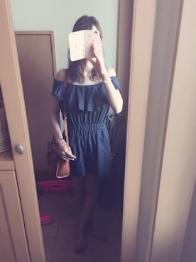 「dazzlin（ダズリン）のアイテム（サロペット/オーバーオール）」を使った、치에♡さん（レディース・158cm）の夏コーディネート