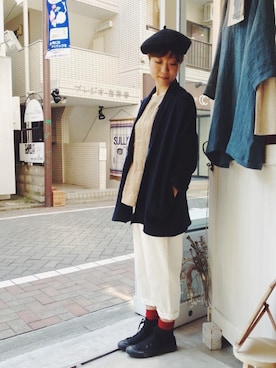 「YARRA（ヤラ）のアイテム（その他アウター）」を使った、YARRA吉祥寺店さん（レディース・159cm）の秋コーディネート