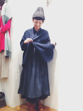 「YARRA（ヤラ）のアイテム（その他アウター）」を使った、YARRA吉祥寺店さん（レディース・153cm）の冬コーディネート