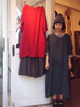 「リネンワンピース」｜YARRA吉祥寺店さん（レディース・150cm）の秋コーディネート
