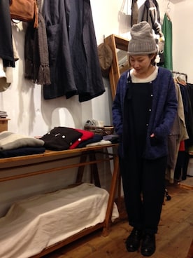 「ネイビーコーデ」｜「アイテム（サロペット/オーバーオール）」を使った、YARRA吉祥寺店さん（レディース・151cm）の秋コーディネート