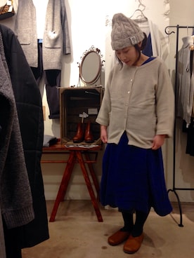 「リネンワンピース」｜YARRA吉祥寺店さん（レディース・151cm）の冬コーディネート