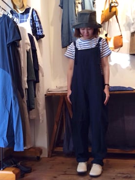 「YARRA（ヤラ）のアイテム（オールインワン・サロペット）」を使った、YARRA吉祥寺店さん（レディース・153cm）の夏コーディネート