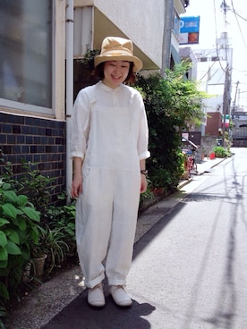 「オールホワイト」｜「アイテム（チュニック）」を使った、YARRA吉祥寺店さん（レディース・153cm）の夏コーディネート