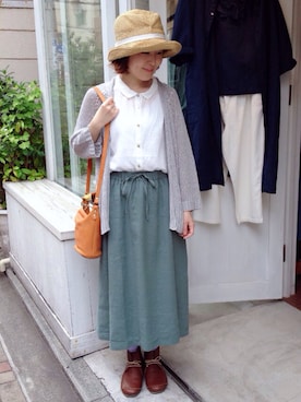 「Ampersand（アンパサンド）のアイテム」を使った、YARRA吉祥寺店さん（レディース・153cm）の夏コーディネート