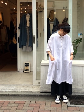 「YARRA（ヤラ）のアイテム（オールインワン・サロペット）」を使った、YARRA吉祥寺店さん（レディース・159cm）の夏コーディネート