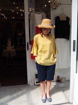 「ナチュラルスタイル」｜「アイテム（帽子）」を使った、YARRA吉祥寺店さん（レディース・154cm）の夏コーディネート