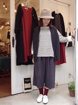 「アイテム（トップス、ベージュ系）」を使った、YARRA吉祥寺店さん（レディース・153cm）の秋コーディネート