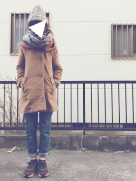 「Right-on（ライトオン）のアイテム（その他アウター）」を使った、nakakoさん（レディース・162cm）の冬コーディネート